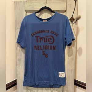 True Religion Endurance Men's T Shirt Blue Large New